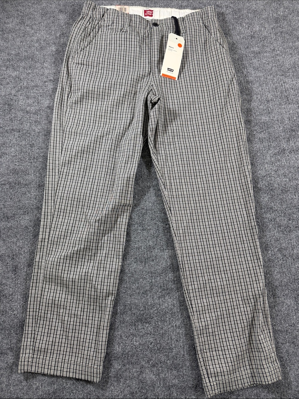Levis XX Chino EZ Mens Stretch Warm Pants Black/Grey Checks